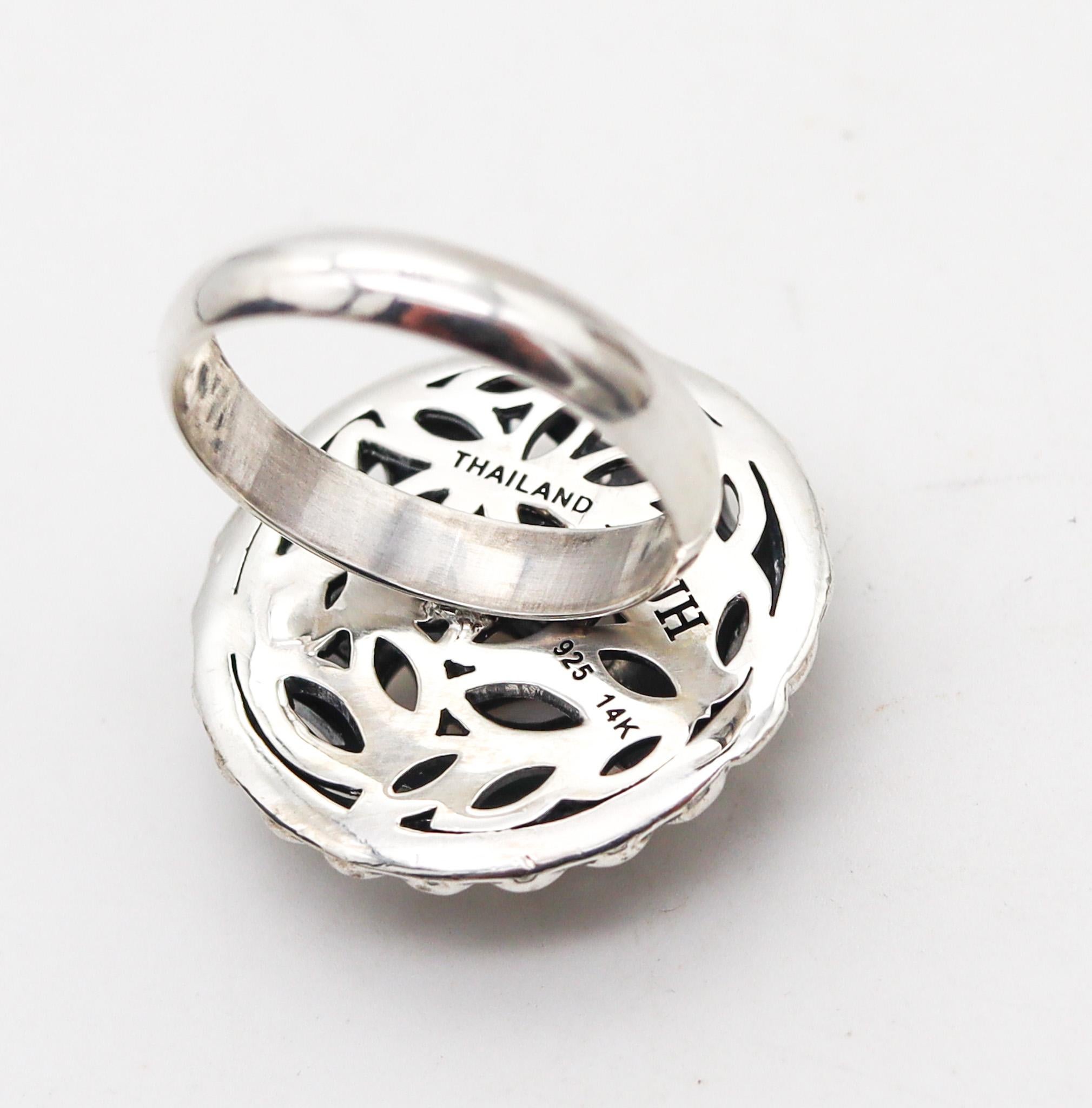 John Hardy Vintage-Cocktailring aus 14 Karat Gelbgold und .925 Sterlingsilber 2
