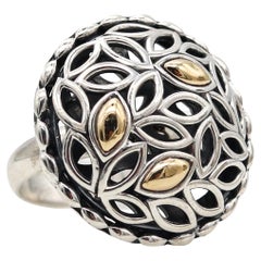 John Hardy Vintage-Cocktailring aus 14 Karat Gelbgold und .925 Sterlingsilber
