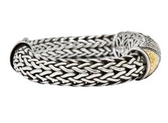 John Hardy Vintage Sterling Silver 18 Karat Gold Bracelet
