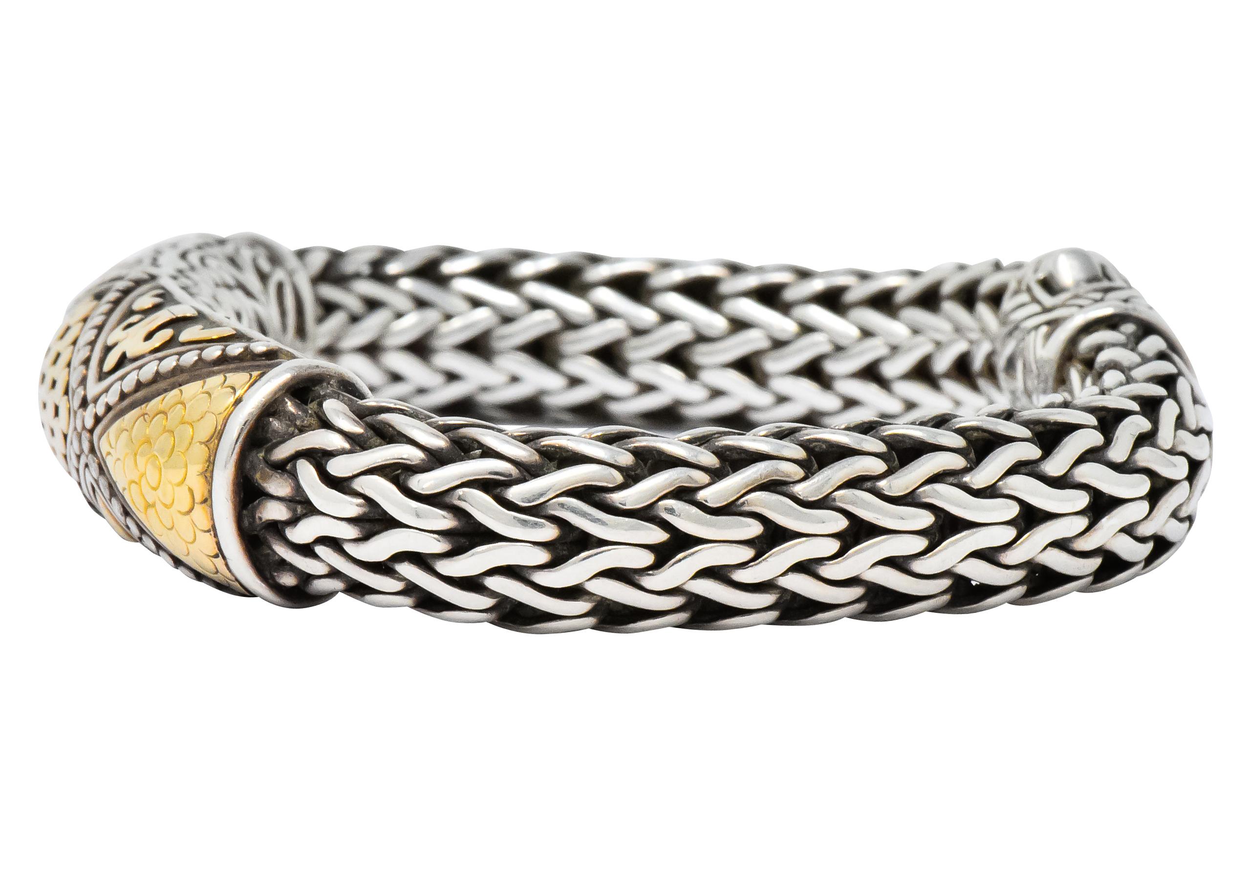 Contemporary John Hardy Vintage Sterling Silver 18 Karat Gold Bracelet