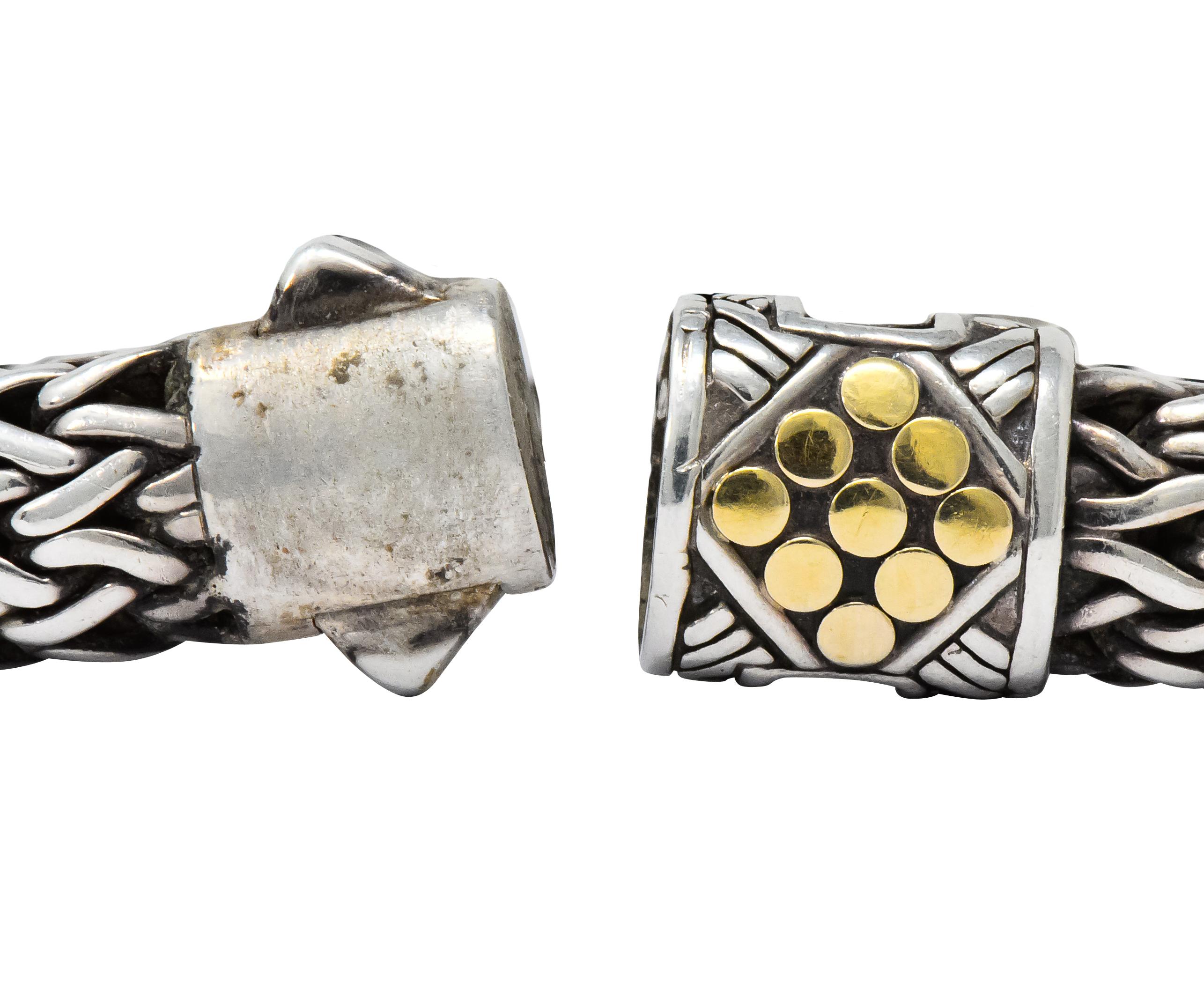 John Hardy Vintage Sterling Silver 18 Karat Gold Bracelet In Excellent Condition In Philadelphia, PA
