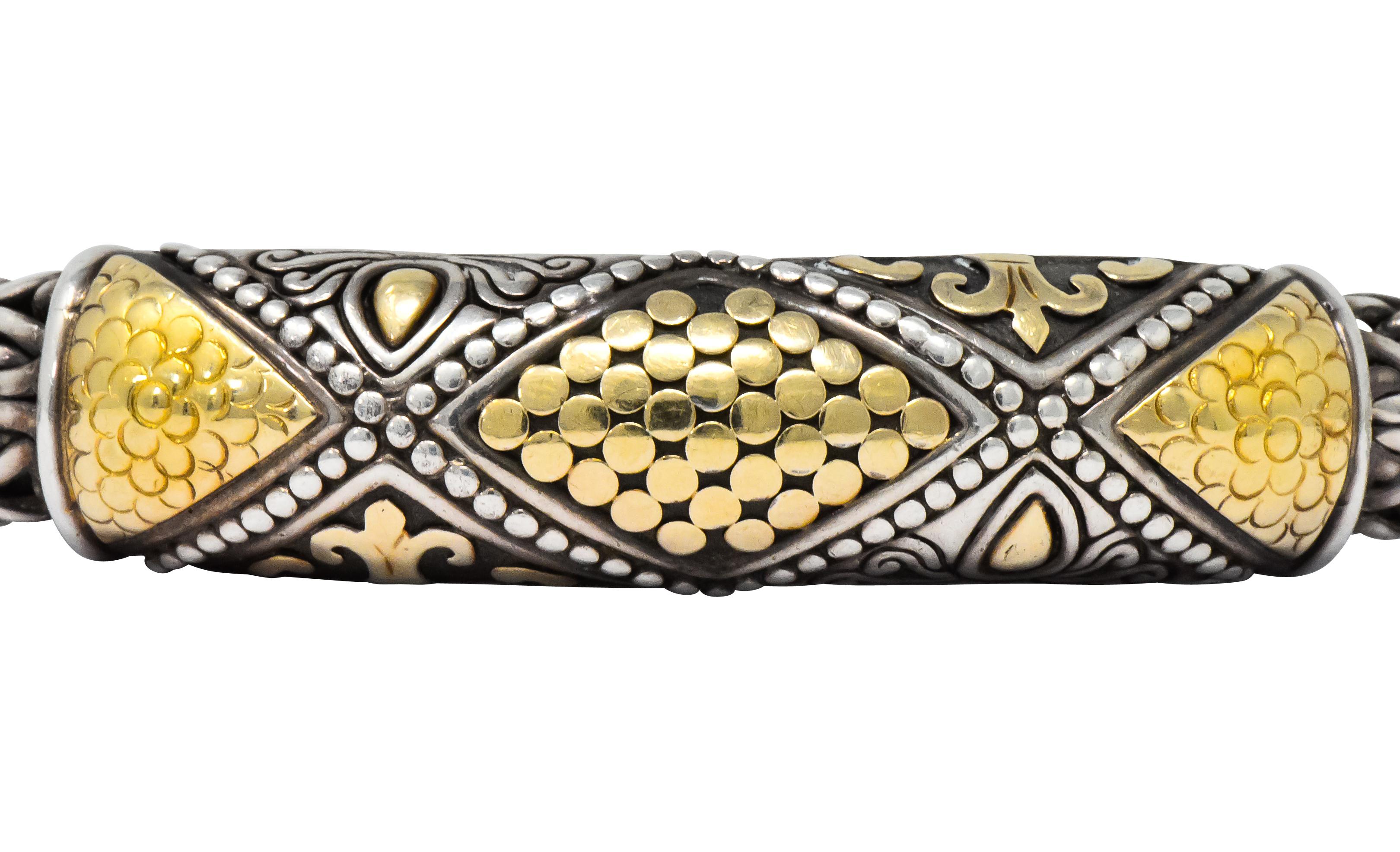 John Hardy Vintage Sterling Silver 18 Karat Gold Bracelet 2