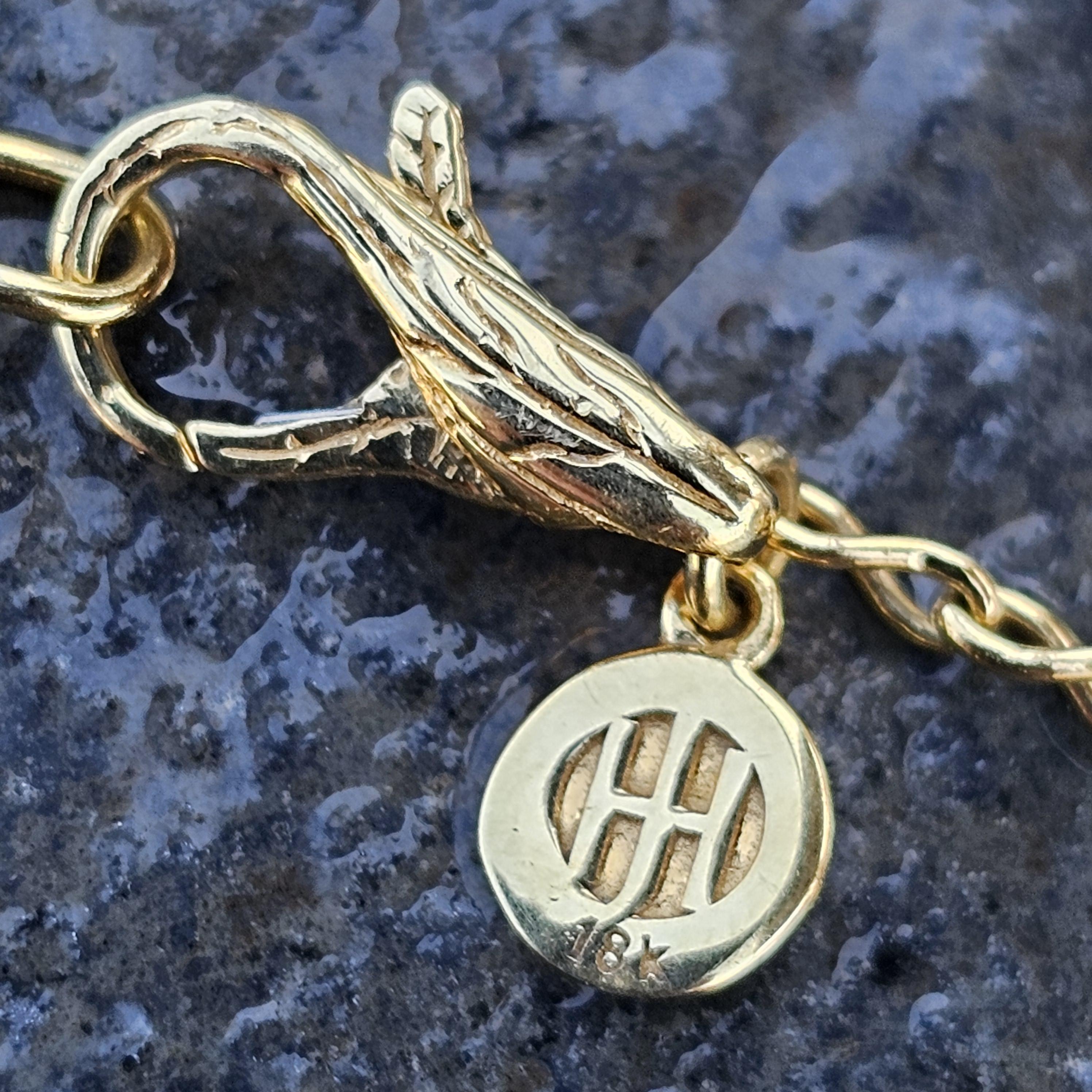 John Hardy Collier à pendentif diamant vague en or jaune 18k 16