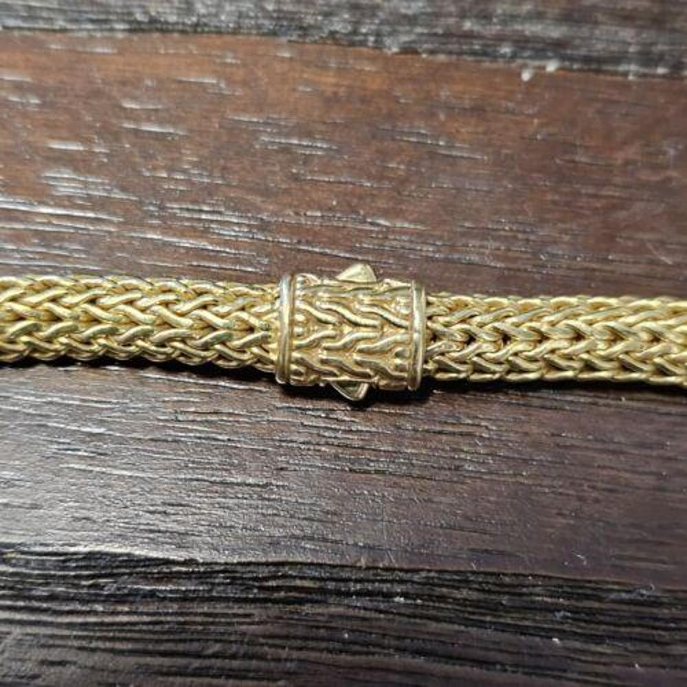 Women's John Hardy Wheat Chain Necklace Solid 18k Yellow Gold 6.5mm 16