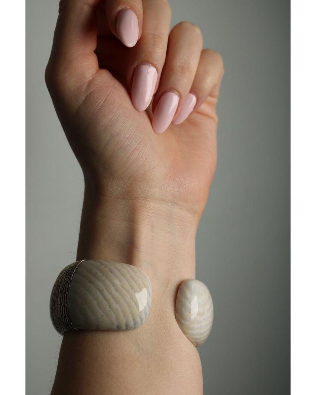John Hardy White Agate Cuff Bracelet Sterling Silver Fit Size 7 Inches For Sale 3