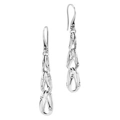 John Hardy Boucles d'oreilles en argent et bambou pour femmes EB58128