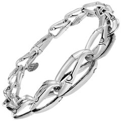 John Hardy Women's Bamboo Silver Graduated Link Bracelet with Lobster Clasp