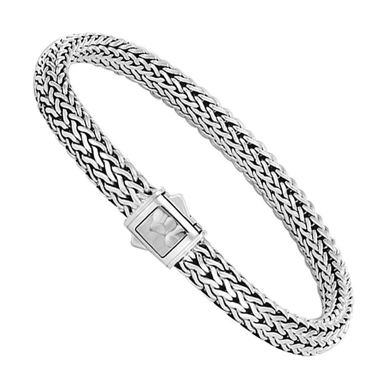 John Hardy Women's Hammered Silver Small Chain Bracelet, BB96185XM
