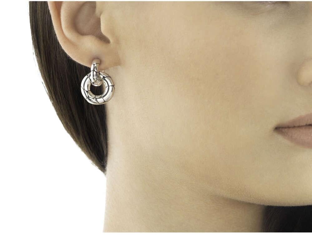 John Hardy Damen Kali-Silber-Türgriff-Ohrringe EB2098 im Zustand „Neu“ im Angebot in Wilmington, DE