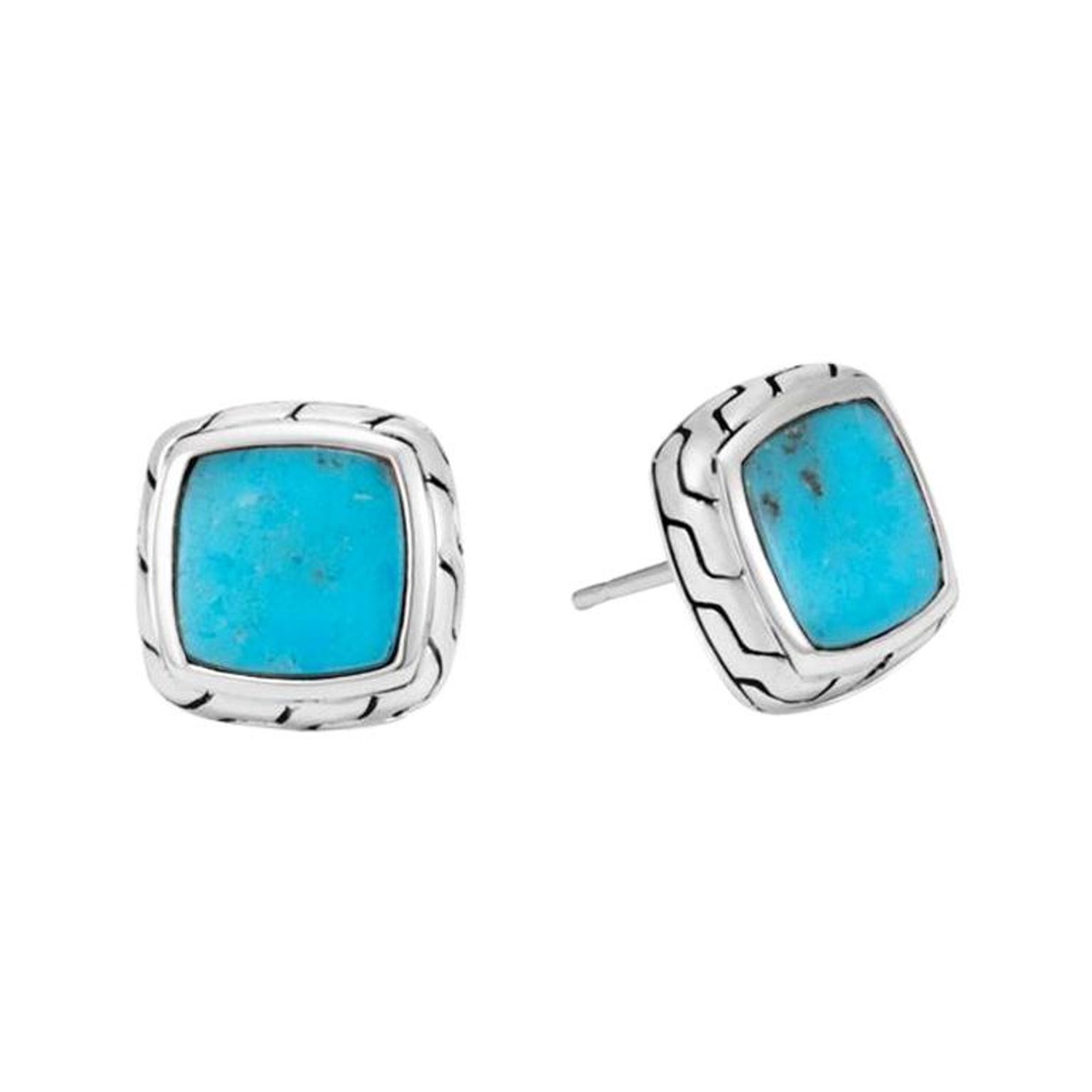 925 Sterling Silver TURQUOISE Gemstone Stud Earrings 7.5mm Pair of Ear Studs 925 Sterling Silver TURQUOISE Gemstone Stud Earrings 7.5mm Pair of Ear Studs