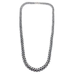 John Hardy – Gewebte klassische Kette aus Sterlingsilber, 36 Zoll, konisch zulaufend, Vintage-Halskette