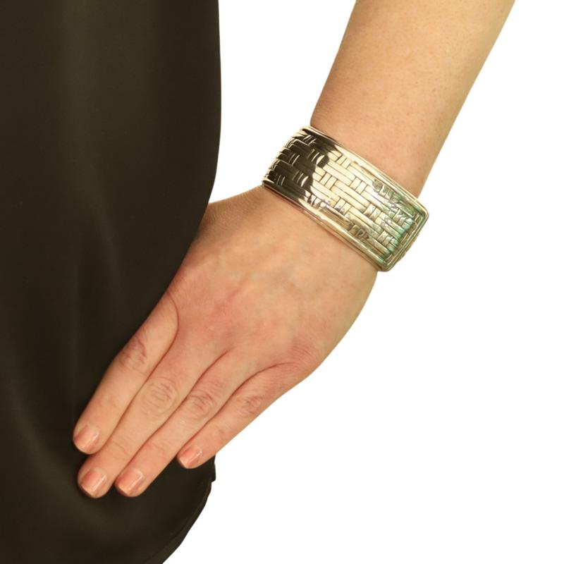 I John Hardy Bracelet manchette à charnière tissée 6 1/2