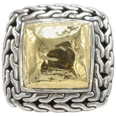 Vintage John Hardy Woven Two-Tone Square-Top Ring