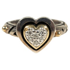 Yellow Gold Sterling Silver Diamond Ring