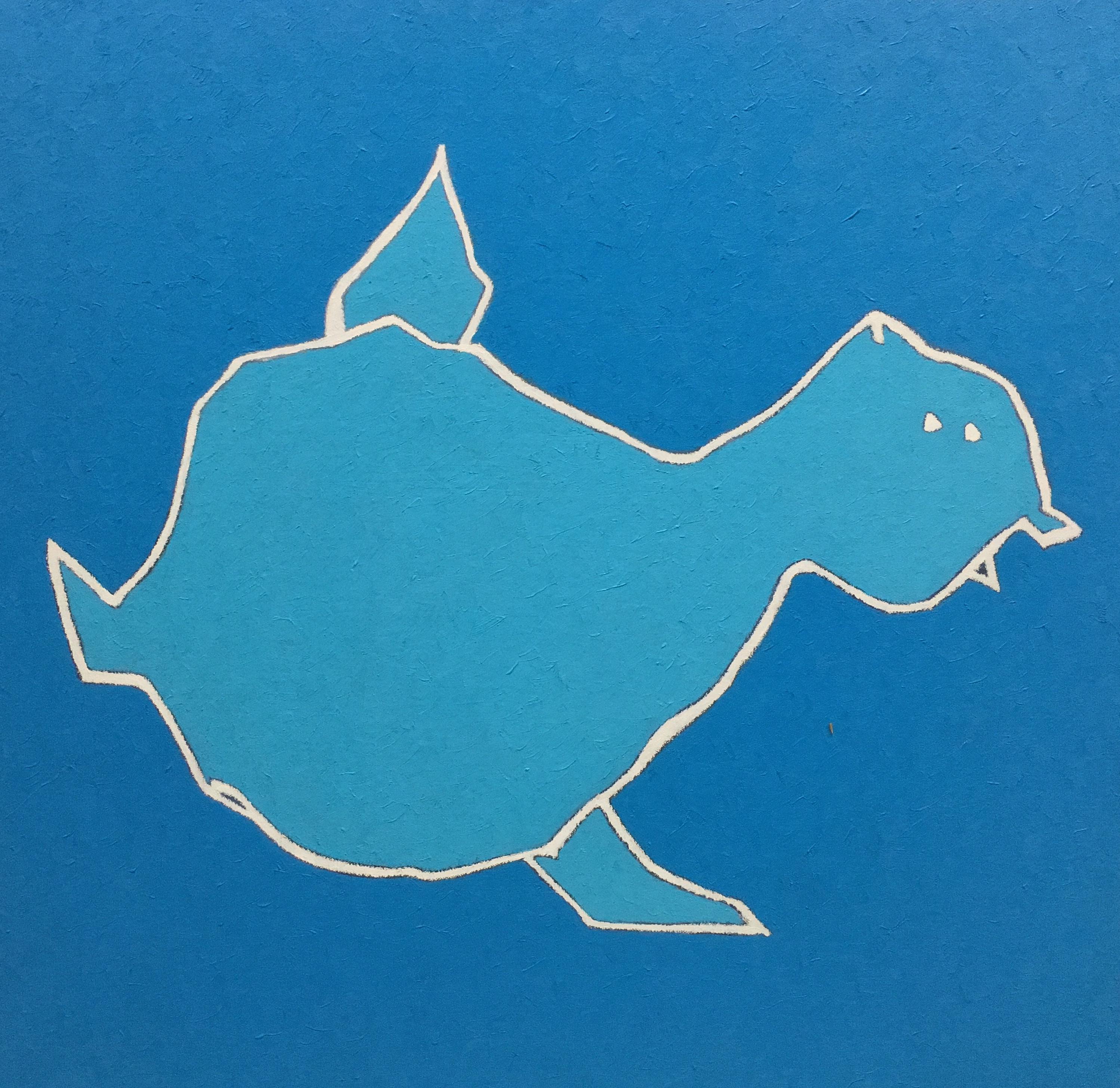 John Haro Figurative Painting - "Blue Bird"
