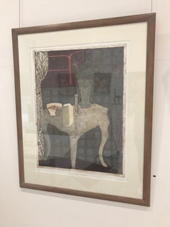 John Harold Dent, Chinese Table and Milk Carton, Still Life, Etching, Interior