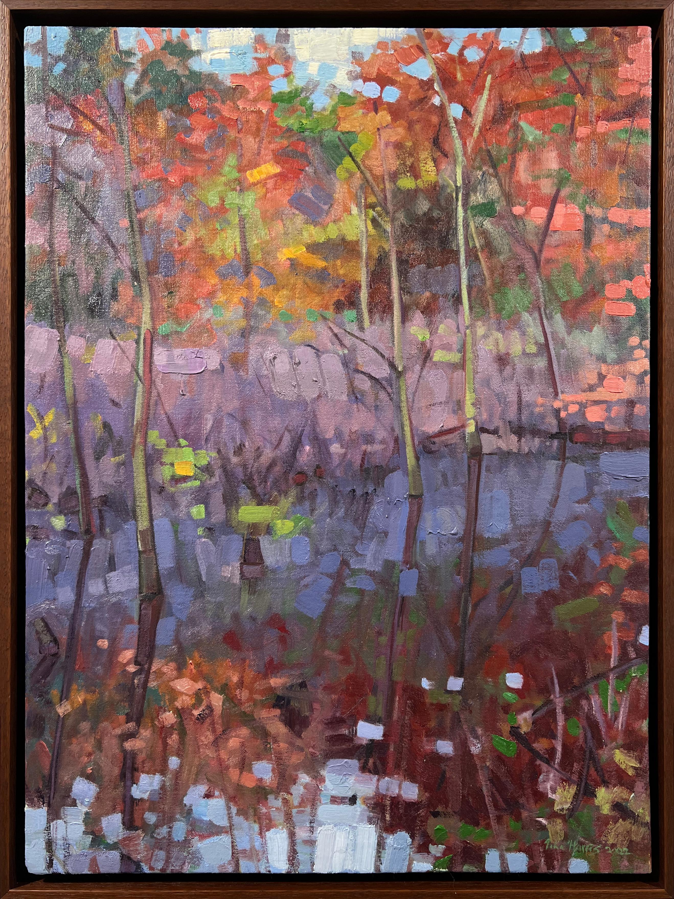 John Harris Landscape Painting - "Aspetuck I, " Impressionistic Landscape Oil Painting