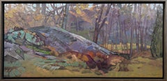 "Studio Window, " Impressionistic Landscape Oil Painting