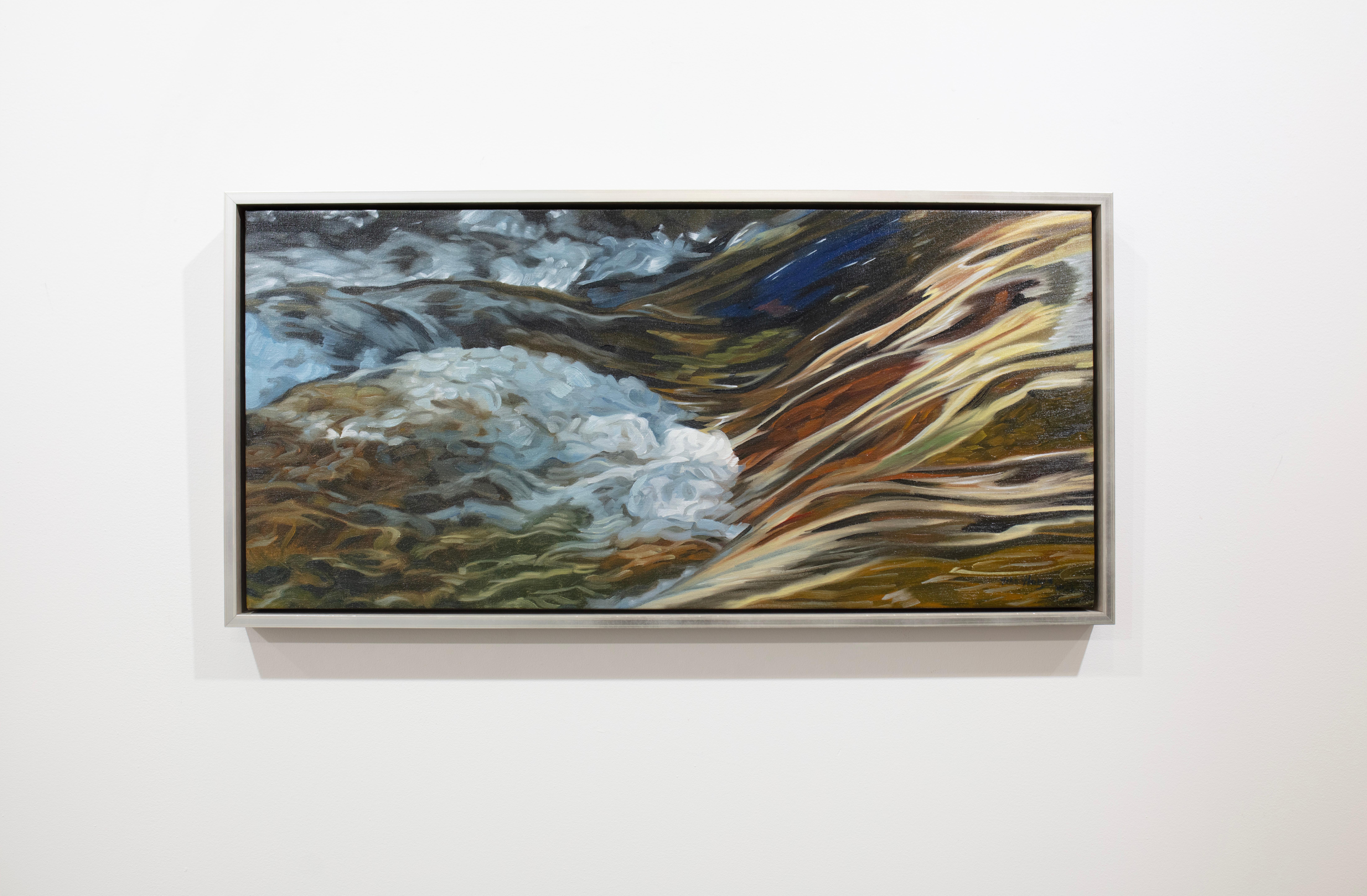 John Harris (painter) Landscape Painting - "Flow 2" Naturalistic River Oil Painting