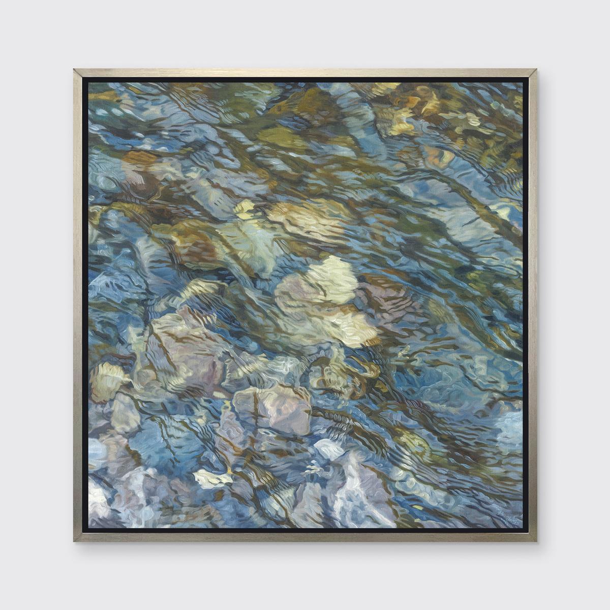 John Harris (painter) Landscape Print - "Riverbed 4, " Framed Limited Edition Giclee Print, 24" x 24"