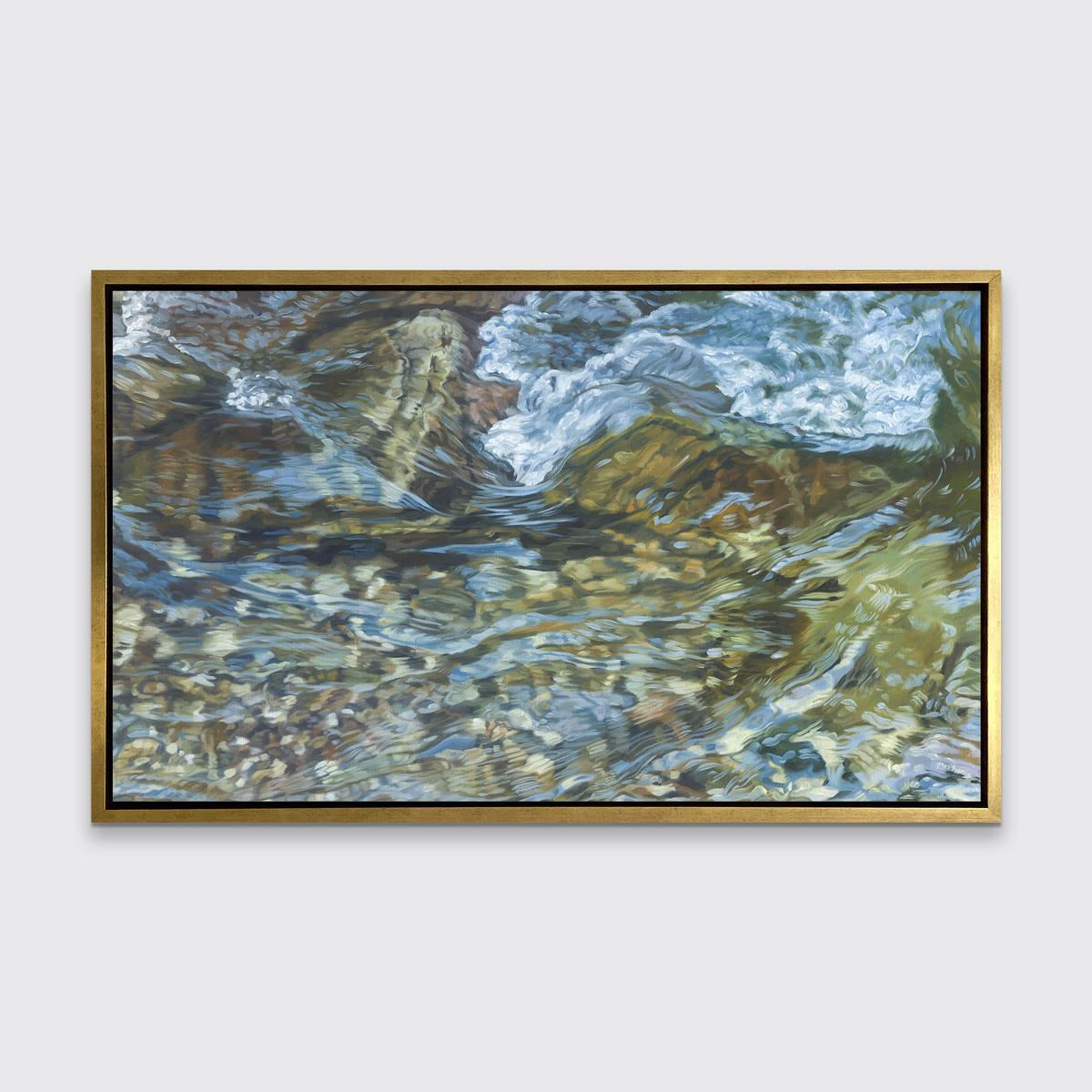 Streambed III, Impression giclée encadrée en édition limitée, 36 x 60 - Gris Landscape Print par John Harris (painter)