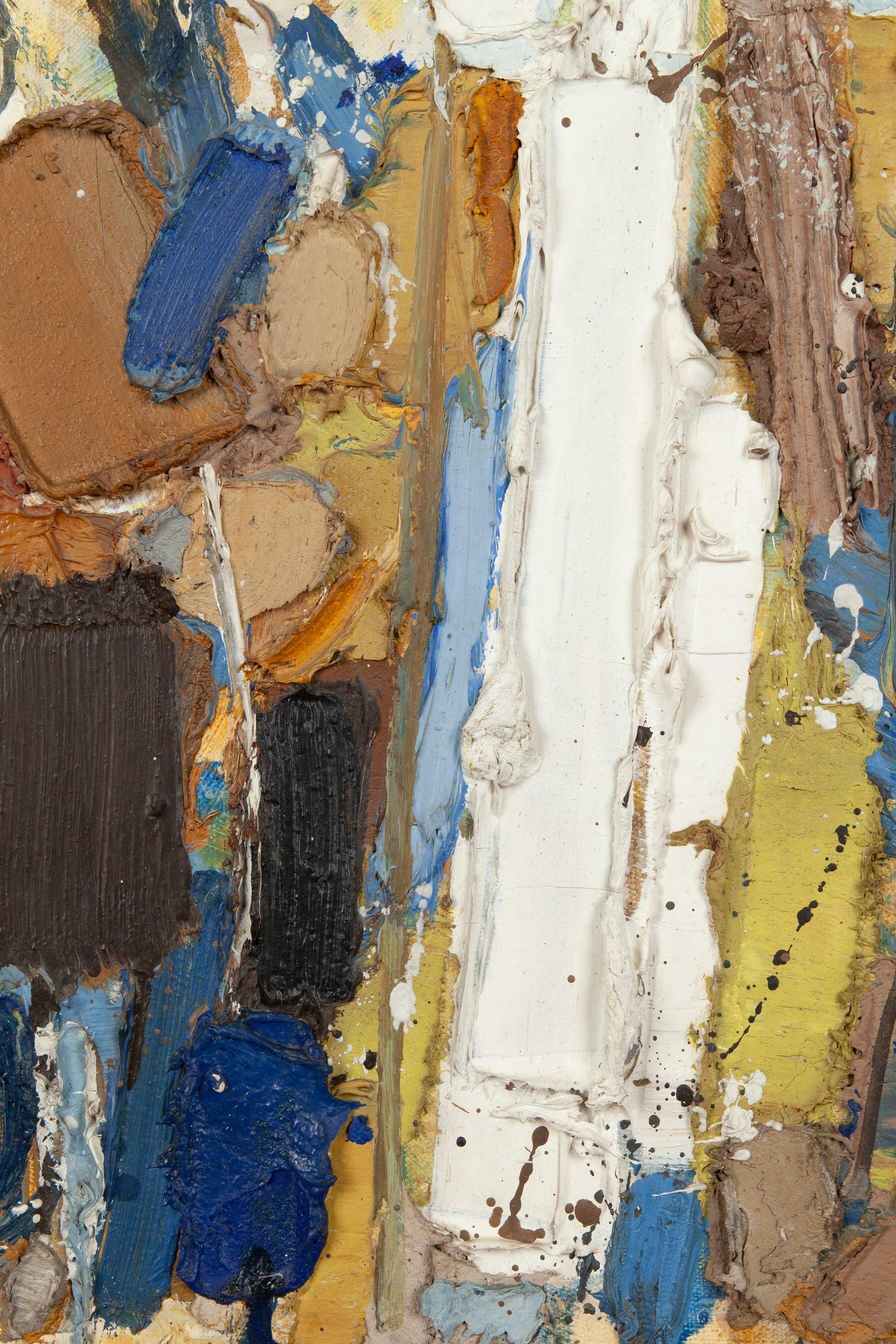 April IX - Brown Abstract Painting by John Harrison Levee