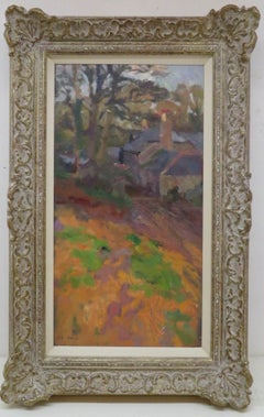 John Harvey  (1935-2023) CORNISH Pittura ad olio originale post impressionista FIRMATA