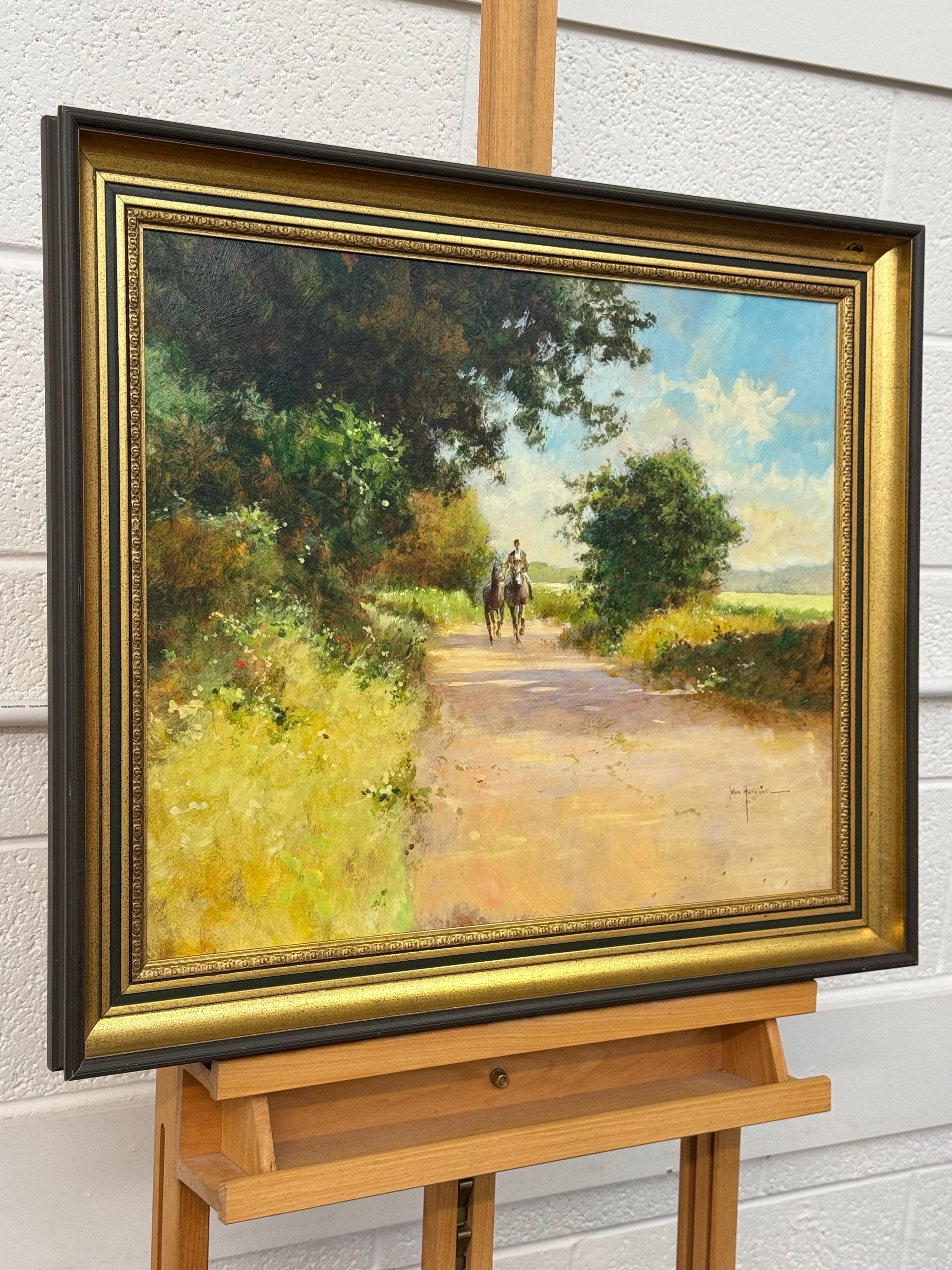 The Horse in the Lush Green English Countryside (Les chevaux dans la campagne anglaise verdoyante) - Painting de John Haskins