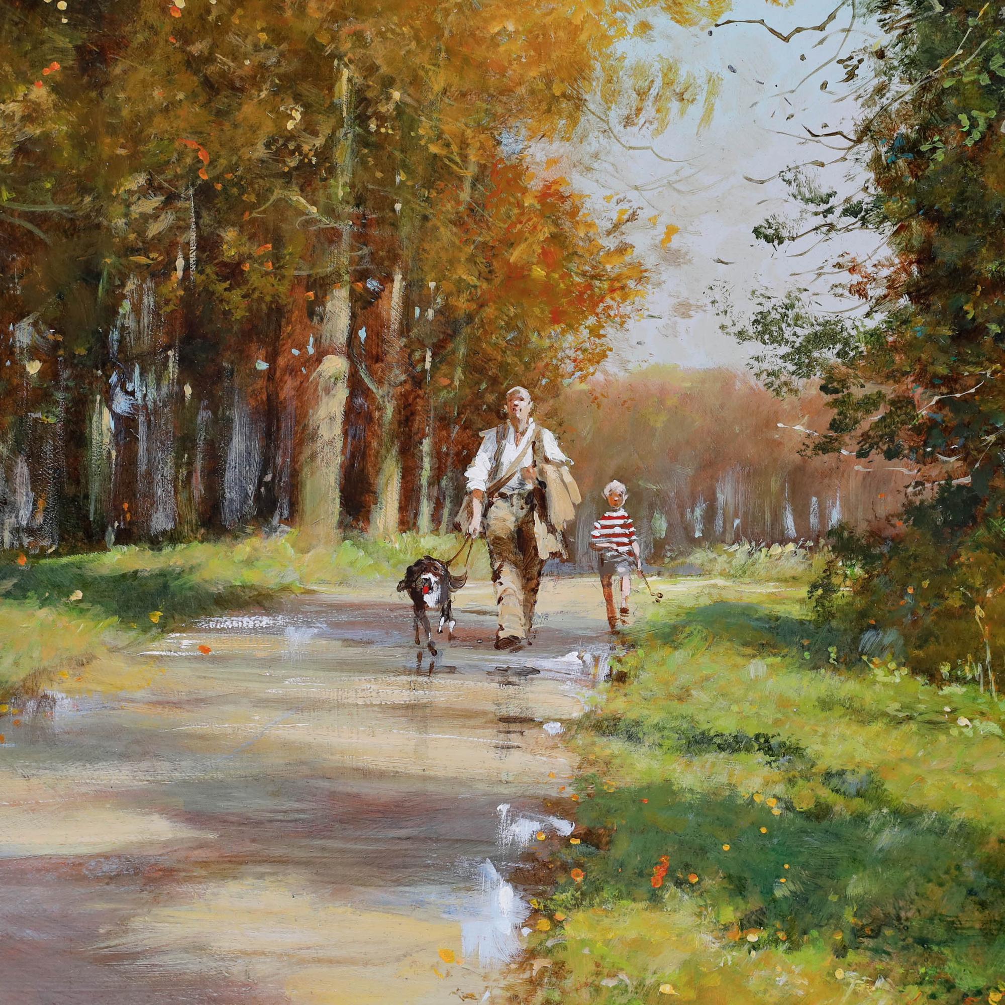 John Haskins (b.1938) - Framed 20th Century Oil, Summer Rain, Hertfordshire For Sale 3