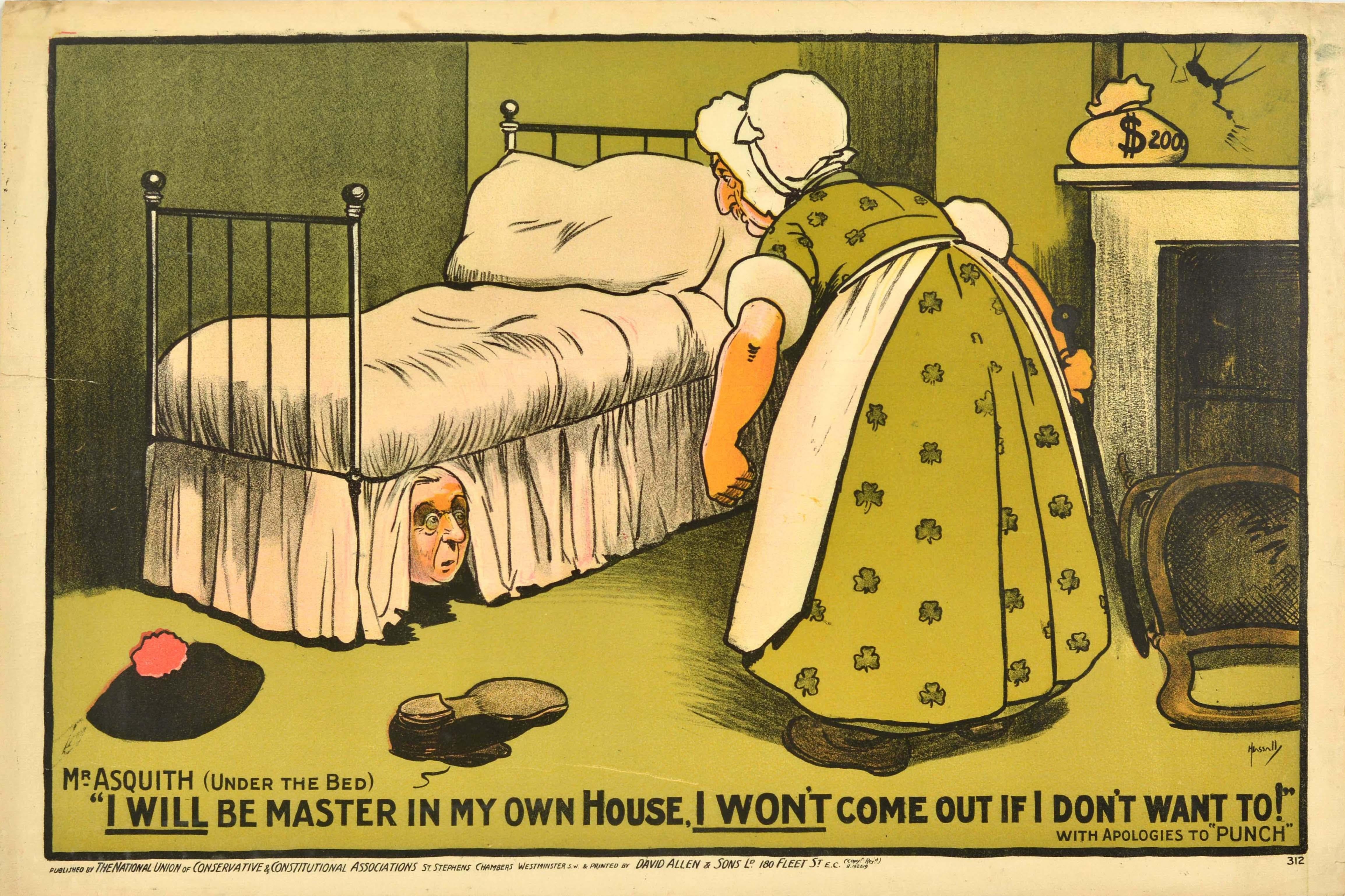 Print John Hassall - Affiche de propagande pour les élections politiques d
Asquith Redmond Hassall