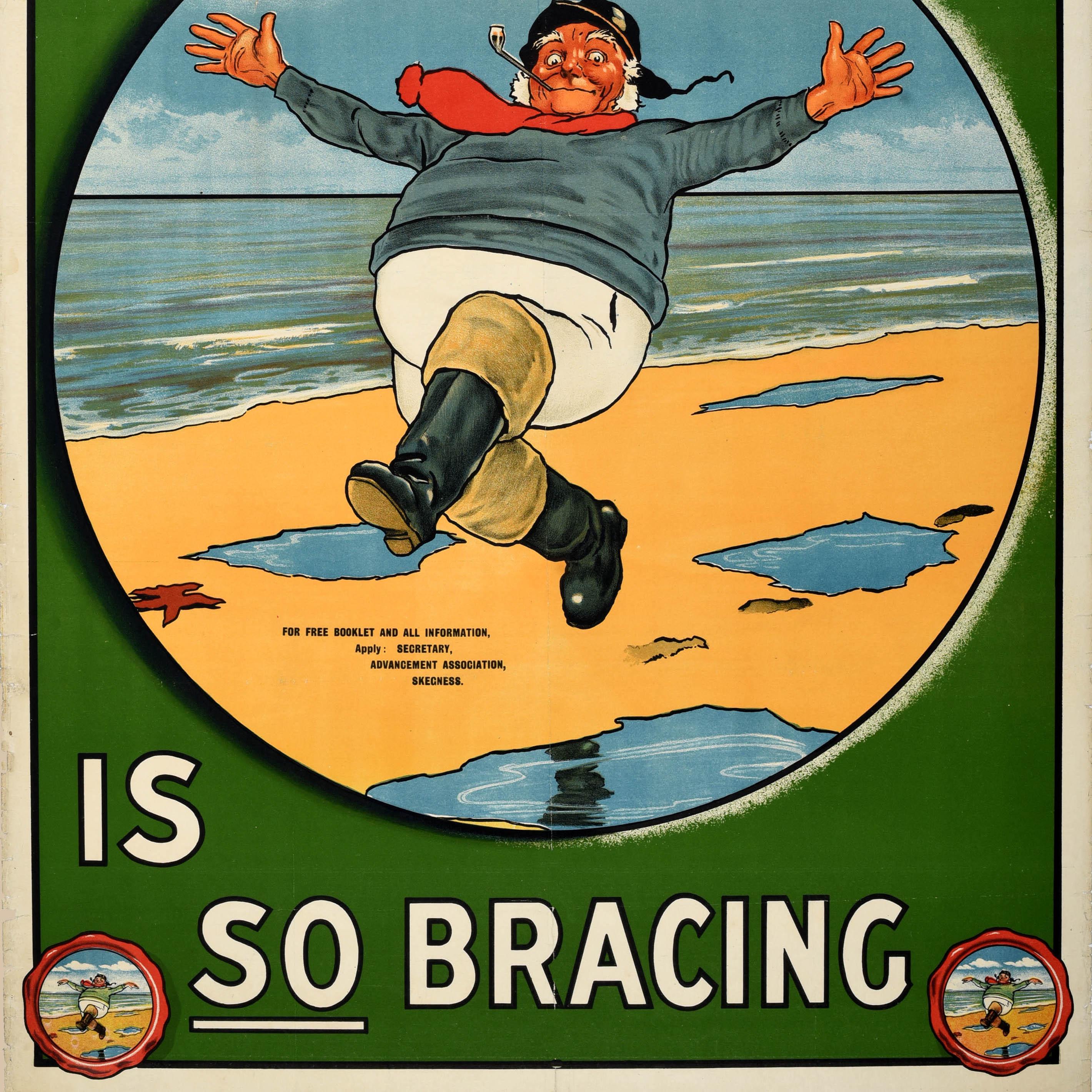 Original Antique Travel Poster Skegness So Bracing GNR Fisherman John Hassall For Sale 3