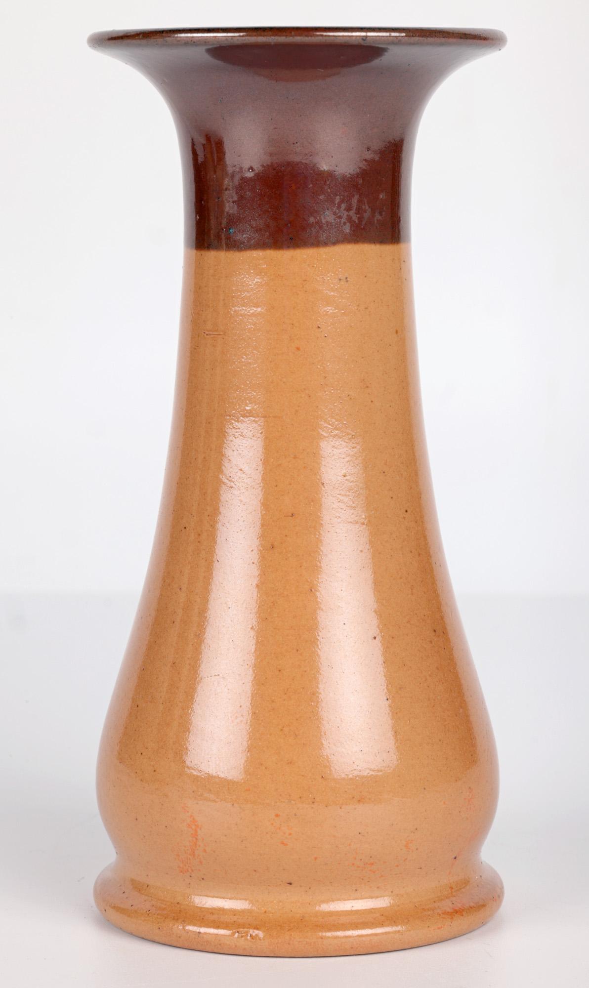 Stoneware John Hassell Doulton Lambeth Twins Ware Painted Salt Glazed Vase For Sale