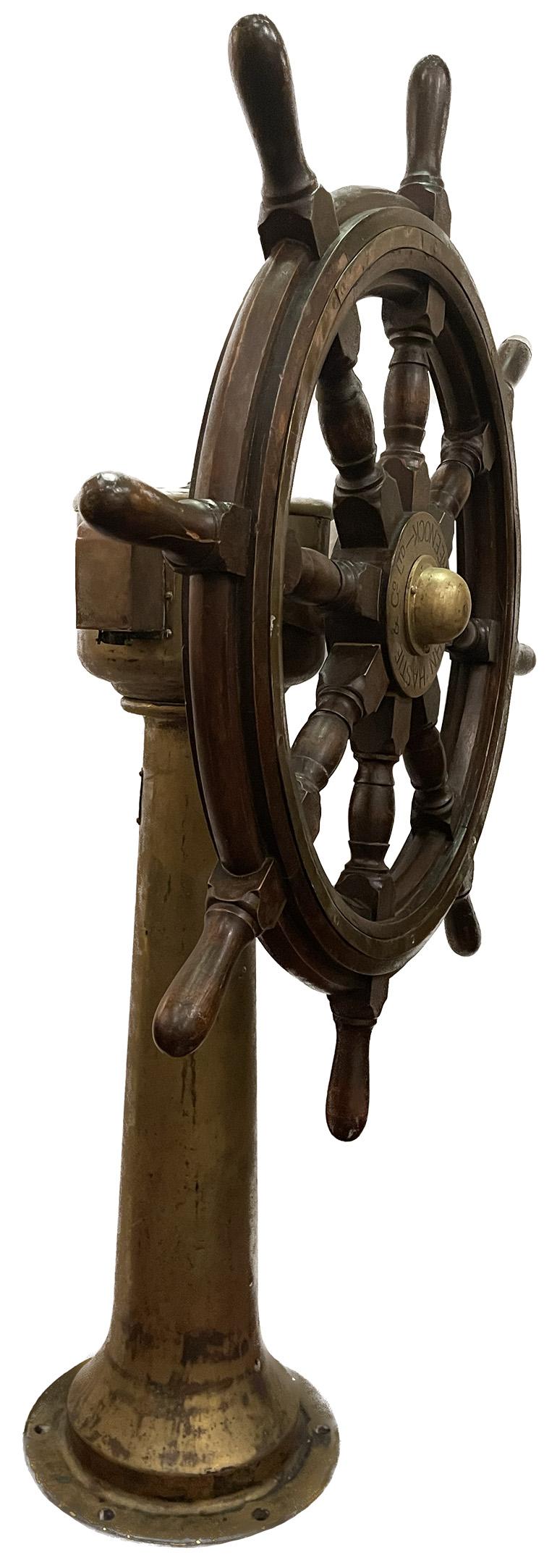 John Hastie & Co. Ltd. Rueda de barco Greenock con soporte siglo XIX