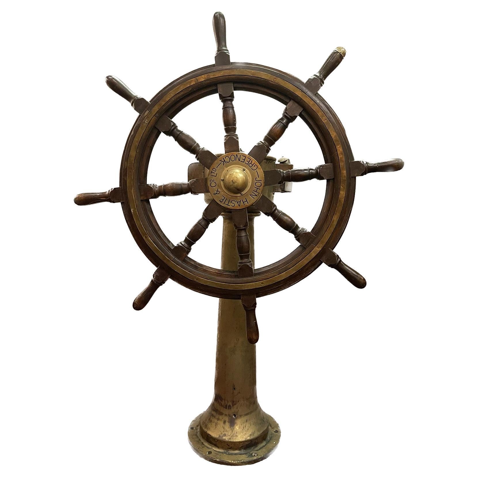 John Hastie & Co. Ltd. Greenock Ship's Wheel with Stand