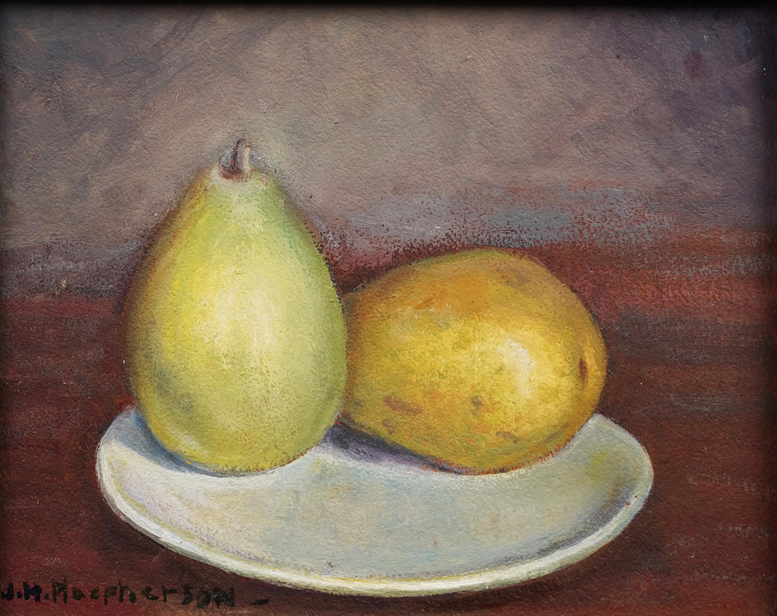  Antique American Signed Framed Impressionist Still Life Fruit Pear Oil Painting 2