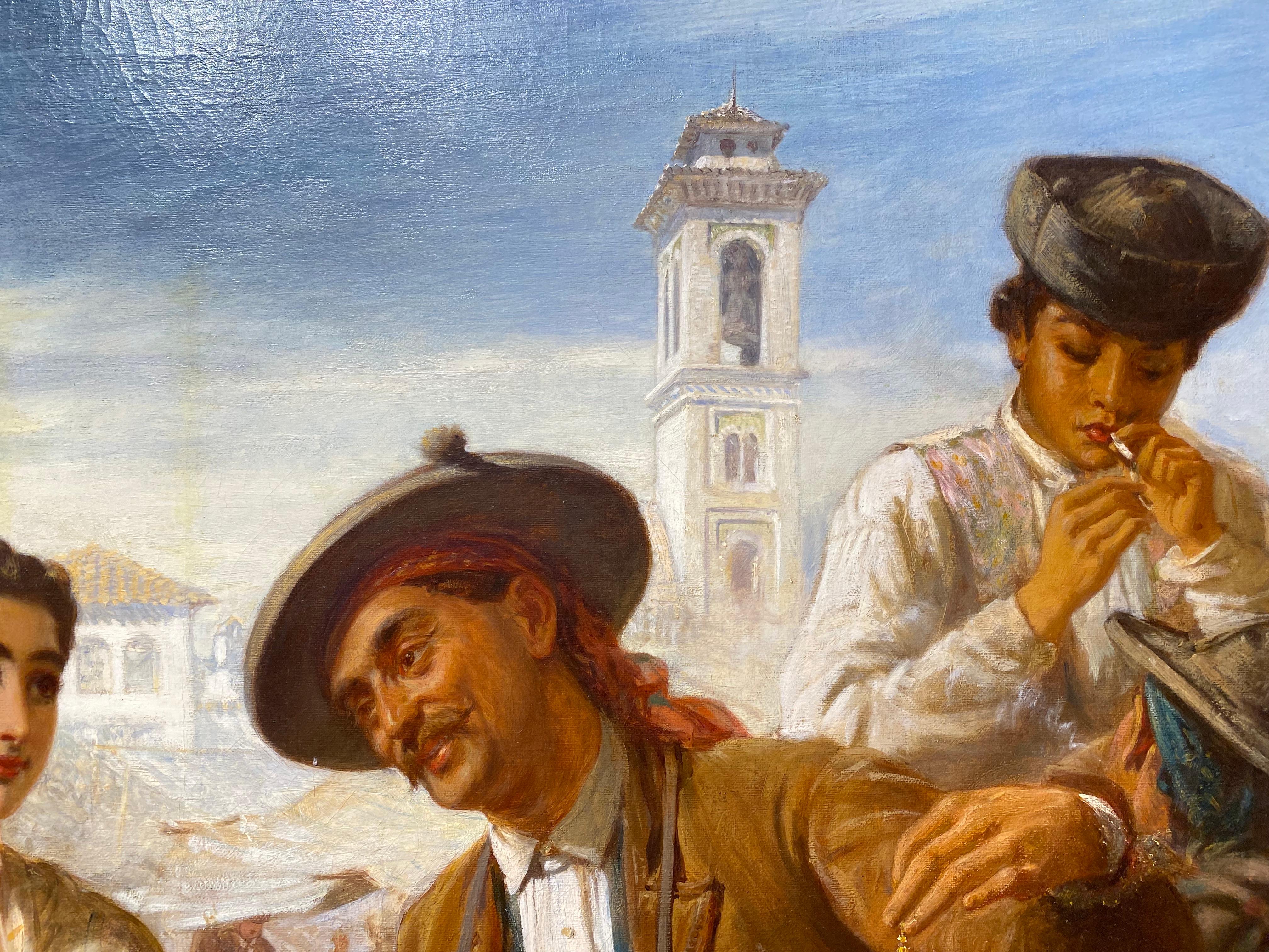 'La Feria' 19th Century large figurative scene of a middle eastern market - Impressionist Painting by John Haynes Williams 