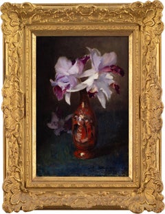 Still Life With Orchids, Early 20th-Century Scottish Oil Painting
