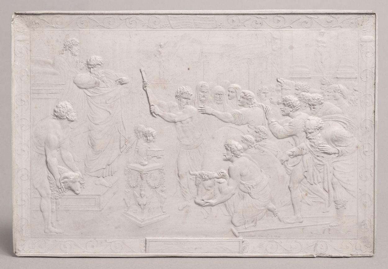 John Henning Rare Six Plaster Plaques Cast in Relief After Raphael 1