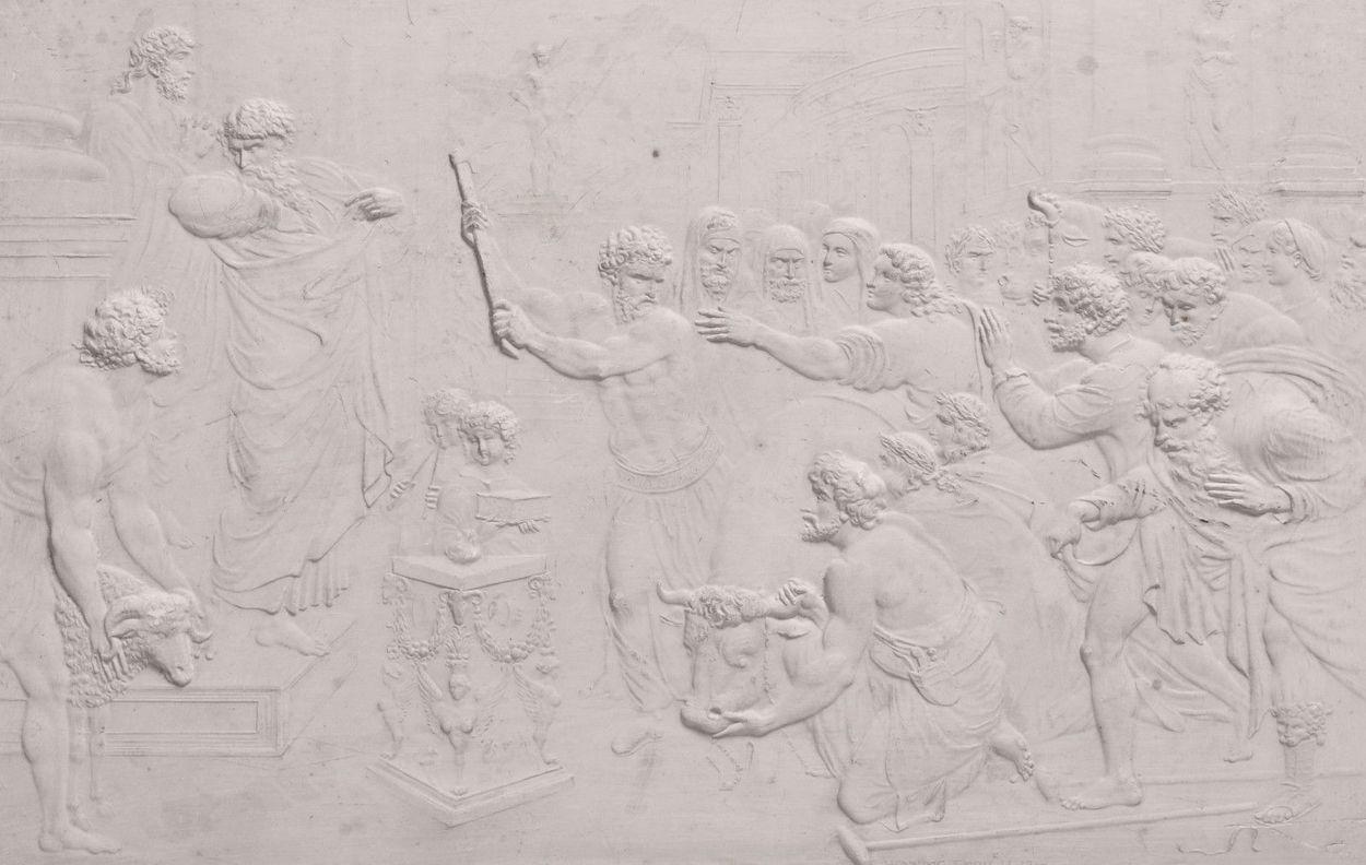 John Henning Rare Six Plaster Plaques Cast in Relief After Raphael 2