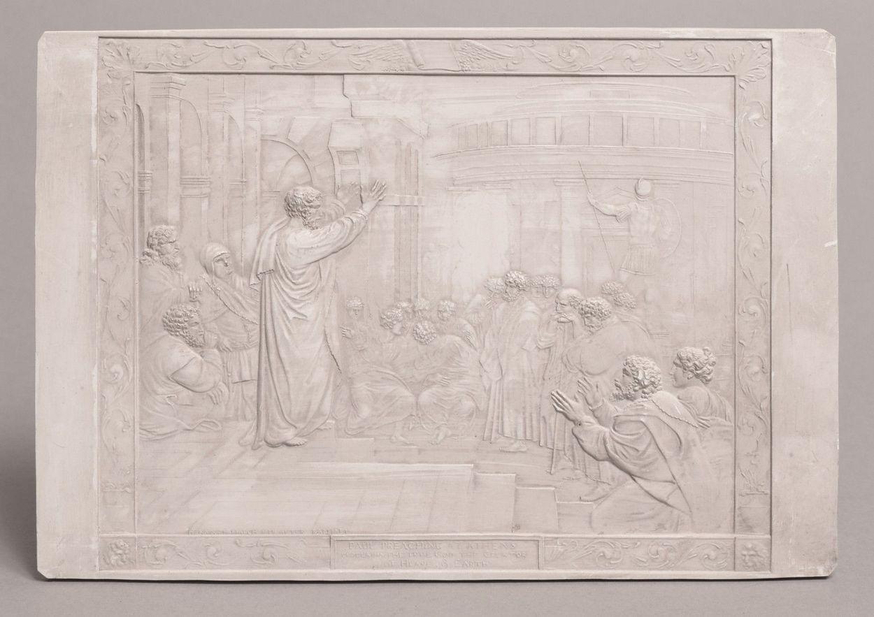 John Henning Rare Six Plaster Plaques Cast in Relief After Raphael 3