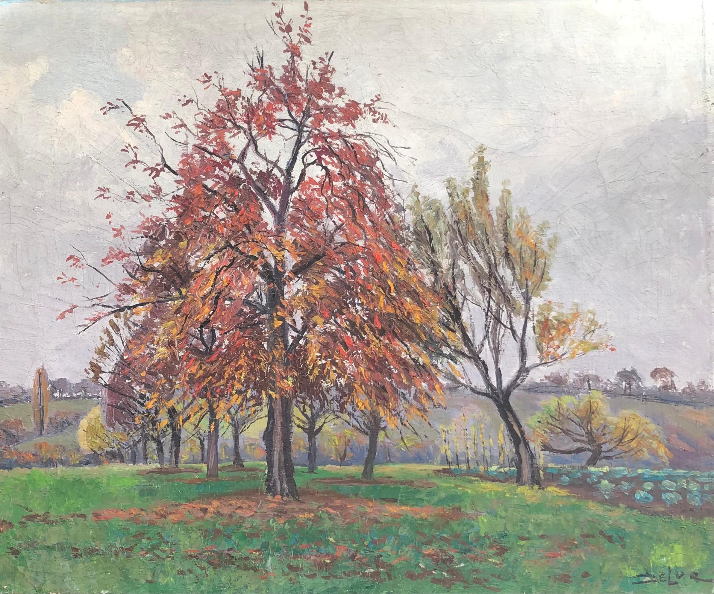John Henri Deluc Landscape Painting - The orchard, Hermance