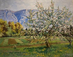 "À Troinex, Geneva" by Henri Deluc - Oil on canvas (1942) 50x61 cm