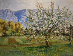 "À Troinex, Geneva" by Henri Deluc - Oil on canvas (1942) 50x61 cm