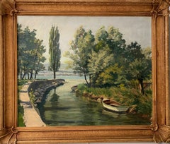 Mouth of Hermance par John Henri Deluc - Huile sur toile 50x61 cm