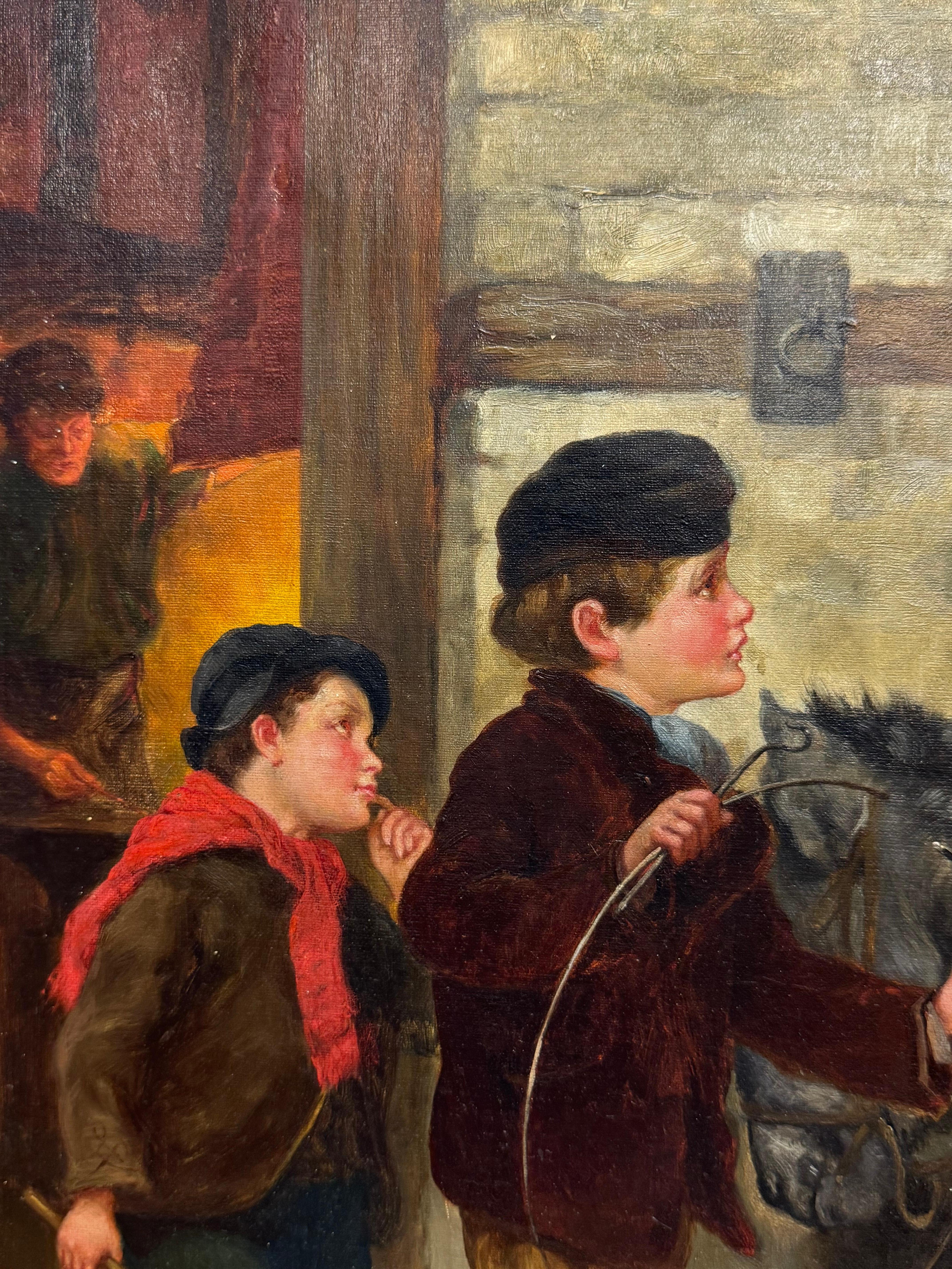 John Henries, N.Y. '09, Playful Young Boys and Older Tradesman With Horse For Sale 3