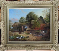 Oil Painting by John Henry Bell "A Farmyard Scene"