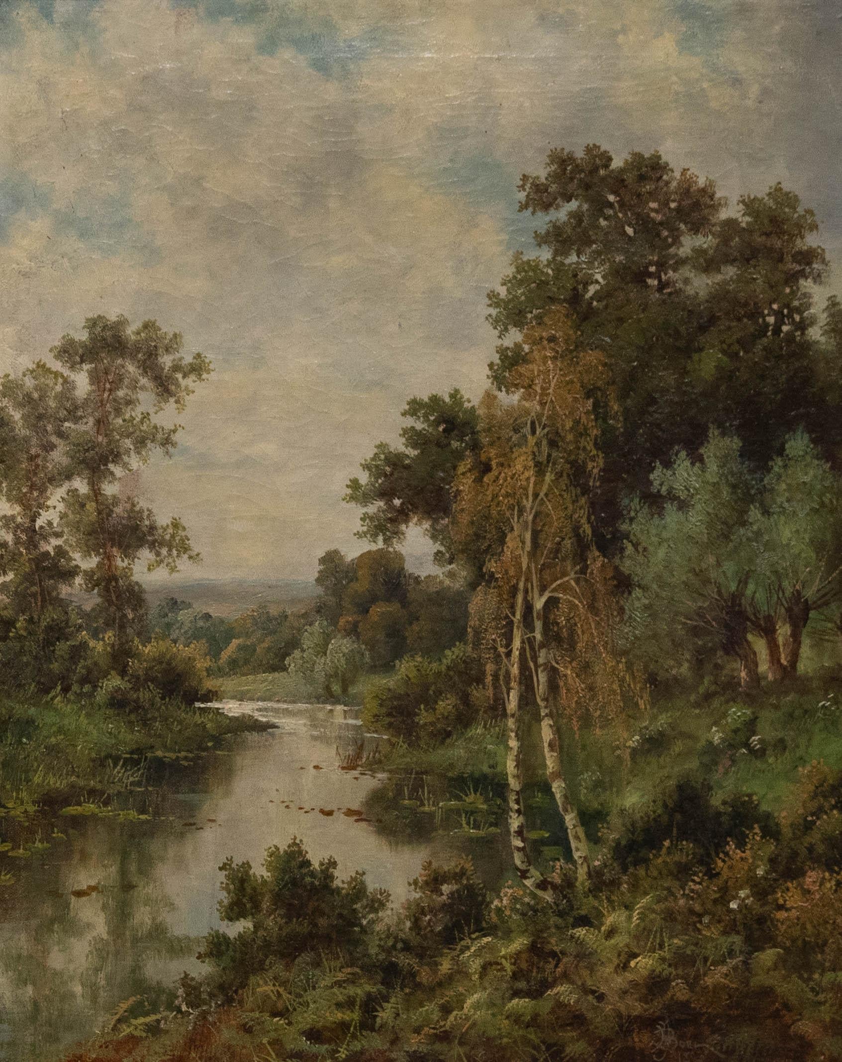 John Henry Boel (1890-1910)  - 1893 Olio, Fiume Calmo 1