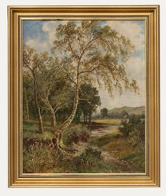 John Henry Boel (fl.1890-1915) - Framed 1893 Oil, Birch Trees by the River