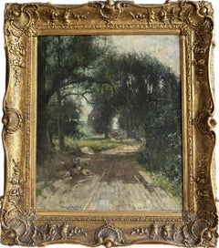 John Henry Inskip British Impressionist oil painting of sheep in the shade