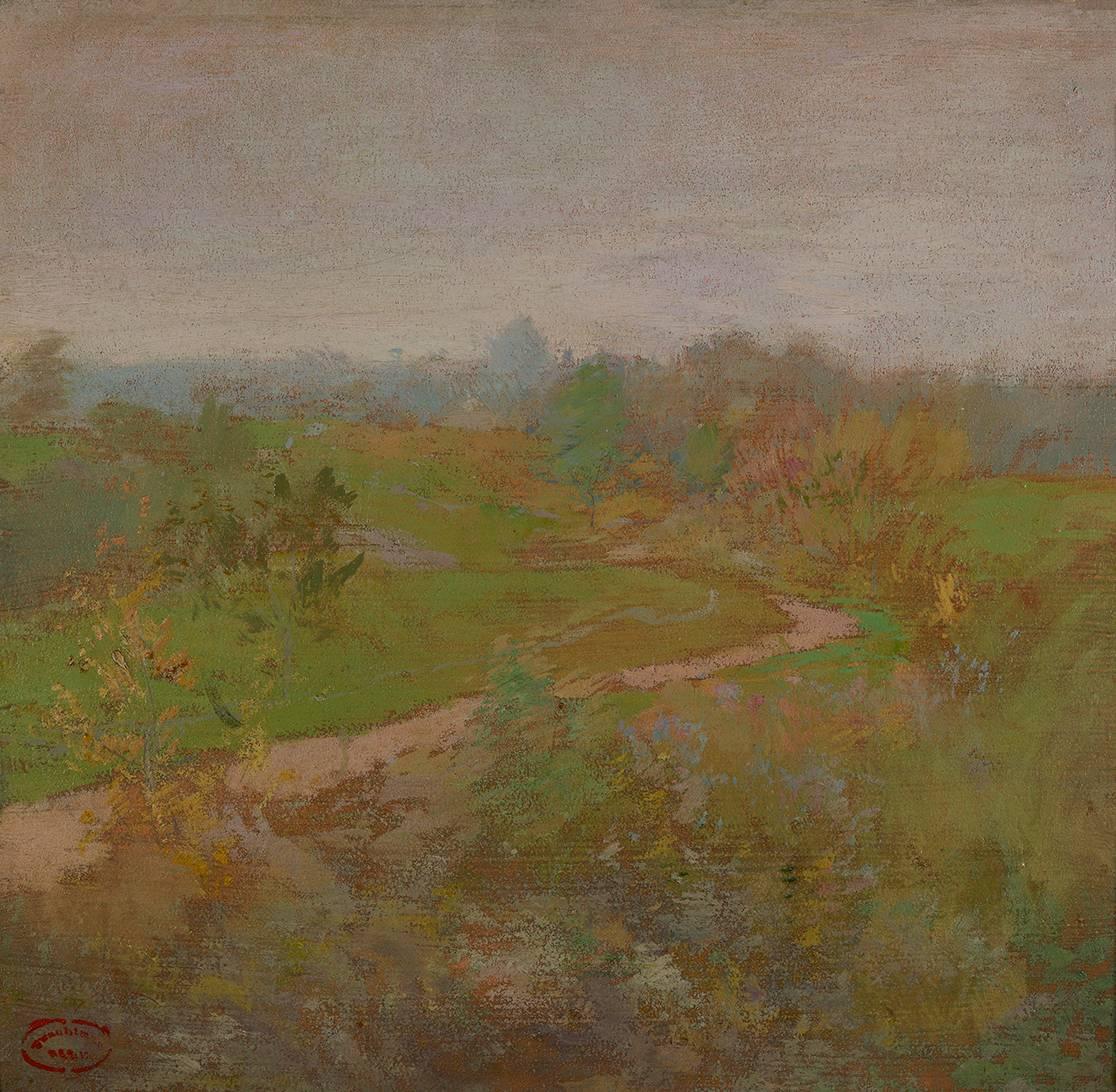 John Henry Twachtman Landscape Painting - Road Over the Hill